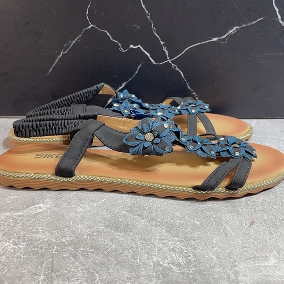 Siketu Floral Sandal R-700-3 Black Size 10.5m - Picture 5 of 9